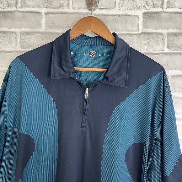 Nike Other - Nike Golf Innovation Futuristic Teal Quarter Zip Performance Golf Polo Mens XL